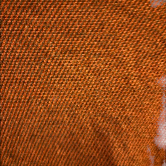 Saks Fifth Avenue Merino Wool Crew Neck Sweater Rust/Gray Size S Cozy Winter - Picture 4 of 6